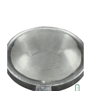 Aluminium chapati pan light underside view showing smooth spun surface and wire handle, Juakali Kenya