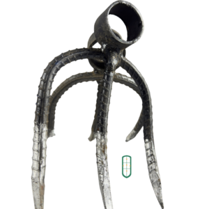 Fork jembe angled view showing tine detail and socket construction, Juakali Kenya