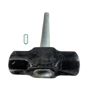 6LB sledgehammer front view showing wide cylindrical cast iron head and steel handle, heavy duty Kenya